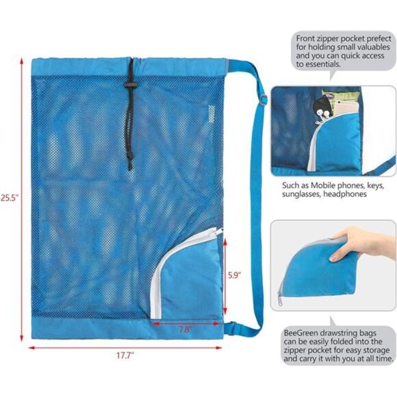 Drawstring Backpack for Men Women Athletic Gym Sports Workout Beach Swim - Picture 2 of 6